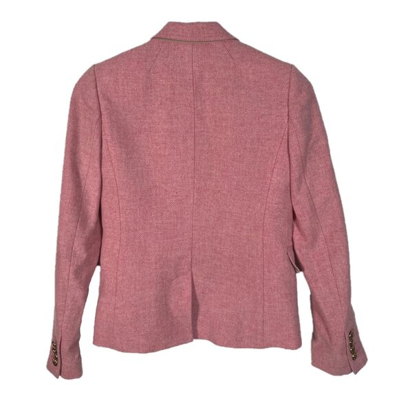 J. Crew Schoolboy Herringbone Tweed Double Button Front Blazer Size 00 - Picture 2 of 5